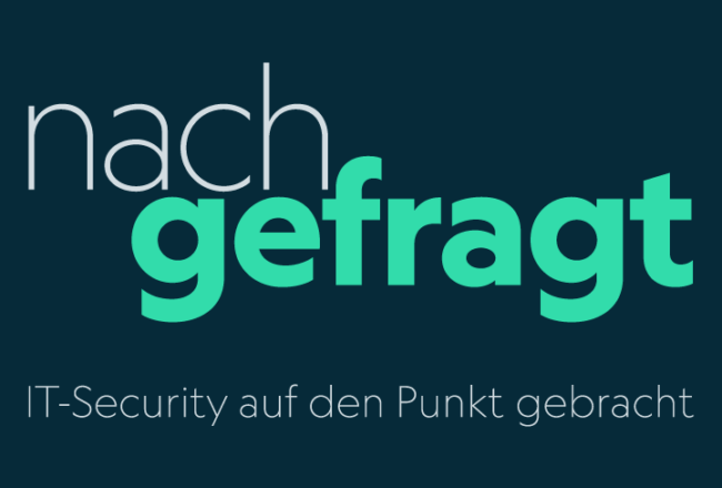 Das Logo des avodaq Videocasts nachgefragt zum Thema "IT-Security auf den Punkt gebracht".