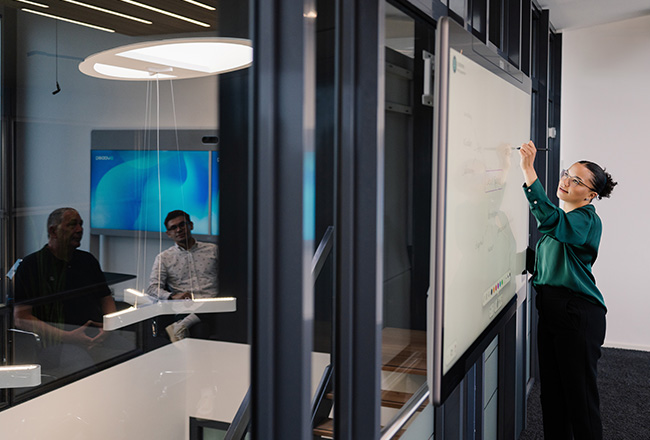 Cisco Whiteboard im EInsatz im Skygarden bei avodaq Hamburg