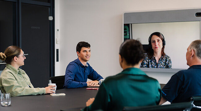 Videokonferenz mit Cisco Technologie im Hamburger Skygarden von avodaq